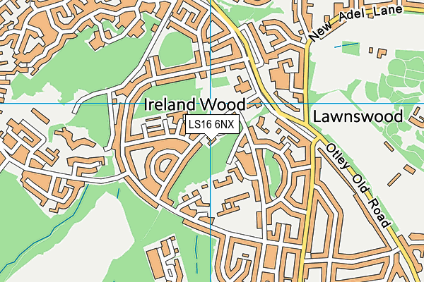 LS16 6NX map - OS VectorMap District (Ordnance Survey) LS16 6NX map - OS VectorMap District (Ordnance Survey)