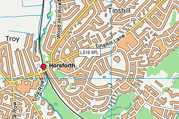 LS16 6PL map - OS VectorMap District (Ordnance Survey)