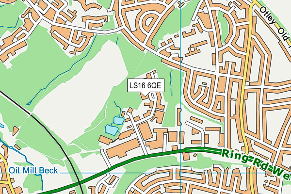 LS16 6QE map - OS VectorMap District (Ordnance Survey) LS16 6QE map - OS VectorMap District (Ordnance Survey)