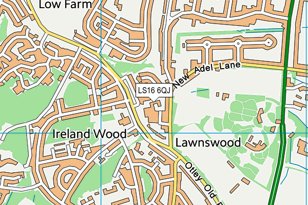 LS16 6QJ map - OS VectorMap District (Ordnance Survey) LS16 6QJ map - OS VectorMap District (Ordnance Survey)