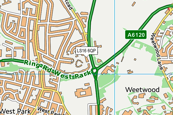 LS16 6QP map - OS VectorMap District (Ordnance Survey)