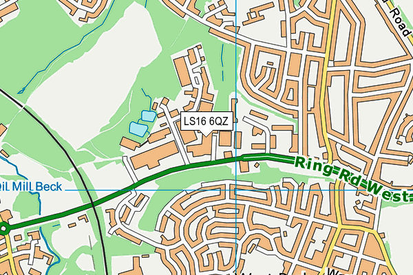 LS16 6QZ map - OS VectorMap District (Ordnance Survey) LS16 6QZ map - OS VectorMap District (Ordnance Survey)