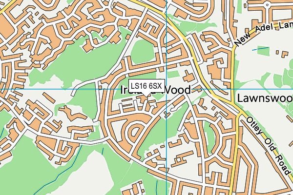 LS16 6SX map - OS VectorMap District (Ordnance Survey) LS16 6SX map - OS VectorMap District (Ordnance Survey)