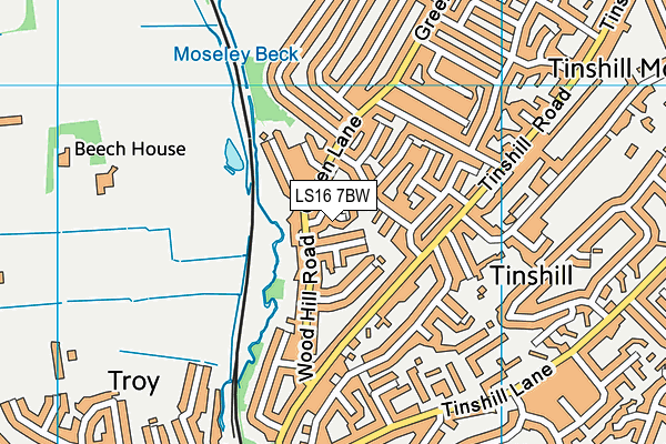 LS16 7BW map - OS VectorMap District (Ordnance Survey) LS16 7BW map - OS VectorMap District (Ordnance Survey)