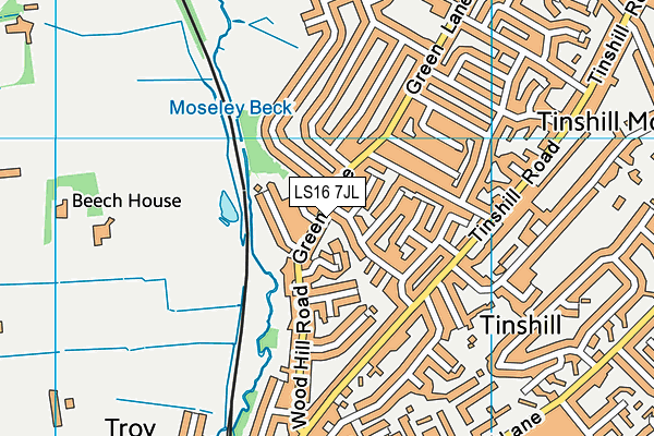 LS16 7JL map - OS VectorMap District (Ordnance Survey) LS16 7JL map - OS VectorMap District (Ordnance Survey)