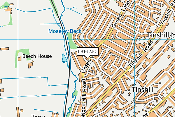 LS16 7JQ map - OS VectorMap District (Ordnance Survey) LS16 7JQ map - OS VectorMap District (Ordnance Survey)