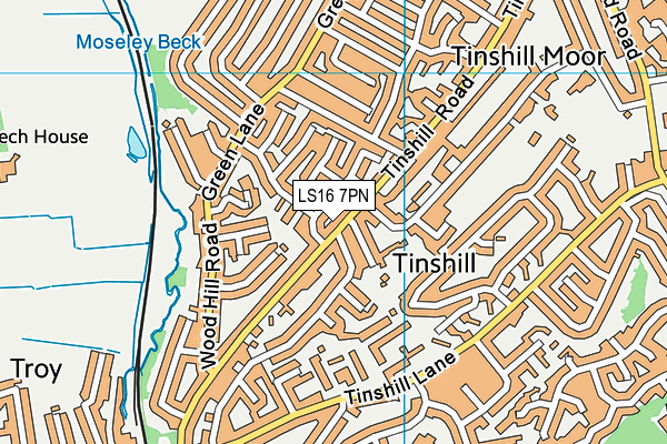 LS16 7PN map - OS VectorMap District (Ordnance Survey) LS16 7PN map - OS VectorMap District (Ordnance Survey)