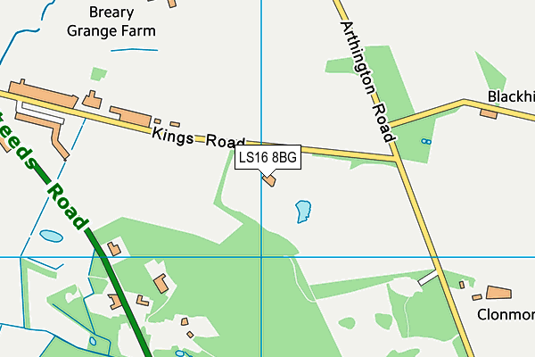 LS16 8BG map - OS VectorMap District (Ordnance Survey) LS16 8BG map - OS VectorMap District (Ordnance Survey)