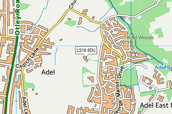 LS16 8DU map - OS VectorMap District (Ordnance Survey) LS16 8DU map - OS VectorMap District (Ordnance Survey)