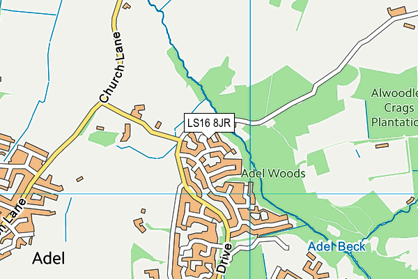 LS16 8JR map - OS VectorMap District (Ordnance Survey) LS16 8JR map - OS VectorMap District (Ordnance Survey)