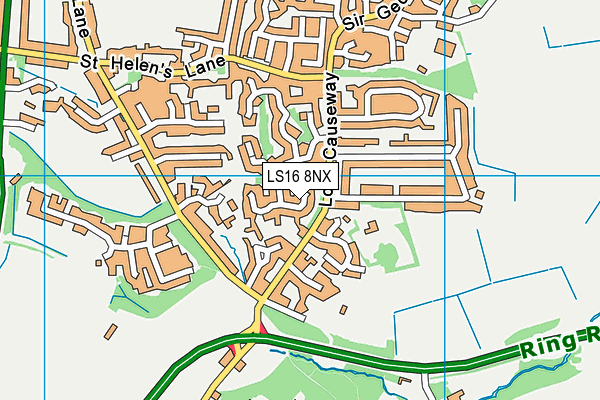 LS16 8NX map - OS VectorMap District (Ordnance Survey) LS16 8NX map - OS VectorMap District (Ordnance Survey)