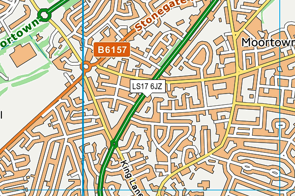 LS17 6JZ map - OS VectorMap District (Ordnance Survey) LS17 6JZ map - OS VectorMap District (Ordnance Survey)