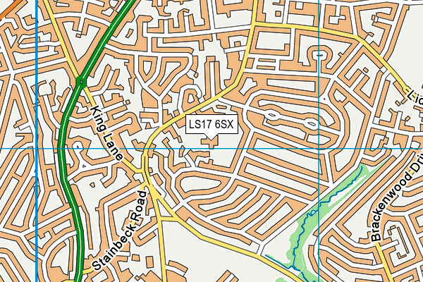 LS17 6SX map - OS VectorMap District (Ordnance Survey) LS17 6SX map - OS VectorMap District (Ordnance Survey)