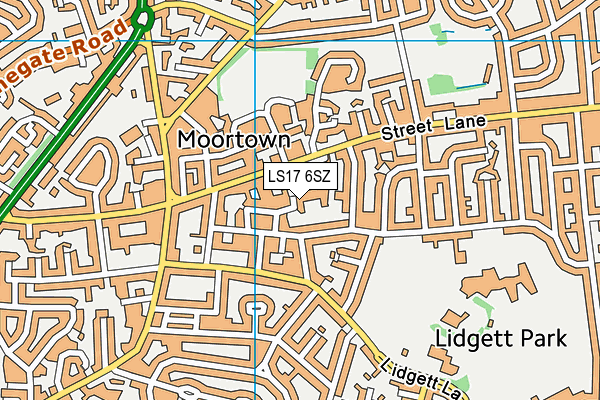 LS17 6SZ map - OS VectorMap District (Ordnance Survey) LS17 6SZ map - OS VectorMap District (Ordnance Survey)