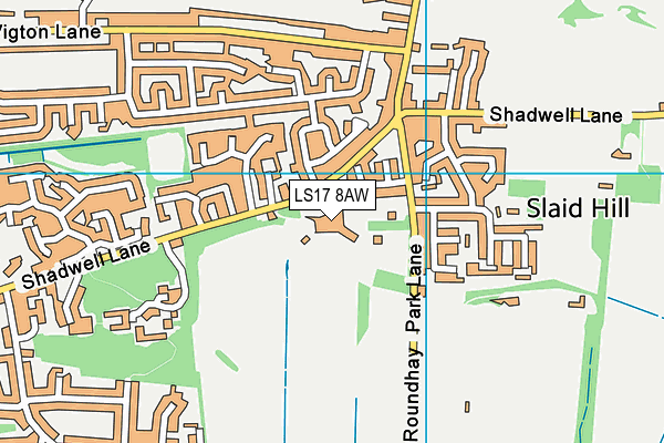 LS17 8AW map - OS VectorMap District (Ordnance Survey) LS17 8AW map - OS VectorMap District (Ordnance Survey)