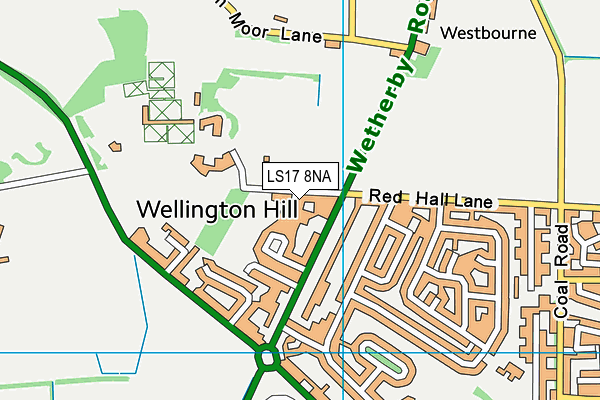 LS17 8NA map - OS VectorMap District (Ordnance Survey) LS17 8NA map - OS VectorMap District (Ordnance Survey)