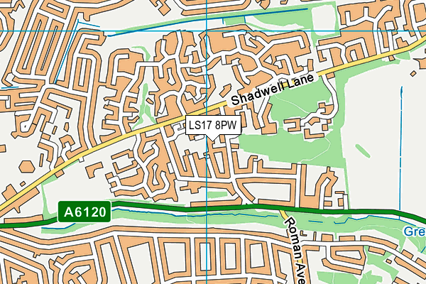 LS17 8PW map - OS VectorMap District (Ordnance Survey) LS17 8PW map - OS VectorMap District (Ordnance Survey)
