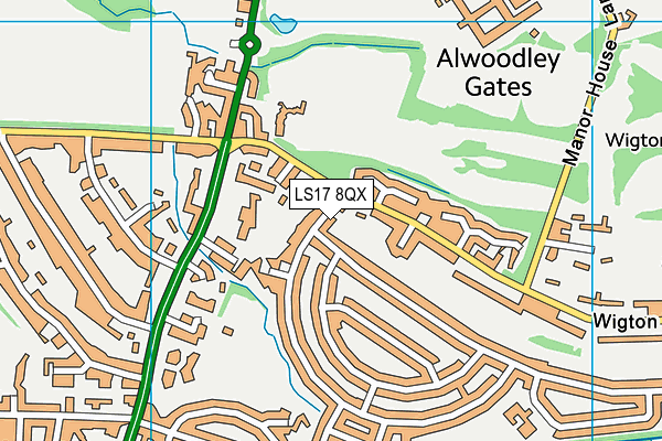 LS17 8QX map - OS VectorMap District (Ordnance Survey) LS17 8QX map - OS VectorMap District (Ordnance Survey)