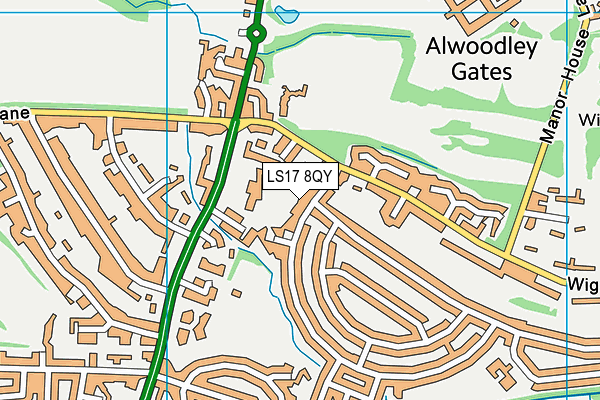LS17 8QY map - OS VectorMap District (Ordnance Survey) LS17 8QY map - OS VectorMap District (Ordnance Survey)