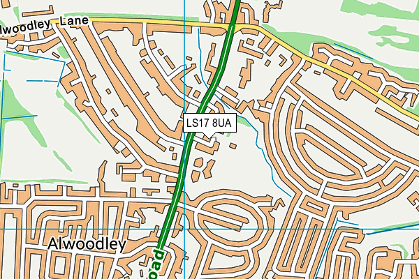 LS17 8UA map - OS VectorMap District (Ordnance Survey) LS17 8UA map - OS VectorMap District (Ordnance Survey)