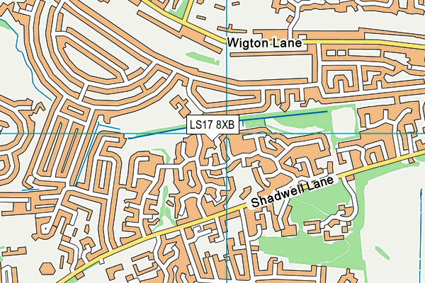 LS17 8XB map - OS VectorMap District (Ordnance Survey) LS17 8XB map - OS VectorMap District (Ordnance Survey)