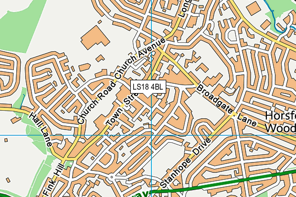 LS18 4BL map - OS VectorMap District (Ordnance Survey) LS18 4BL map - OS VectorMap District (Ordnance Survey)