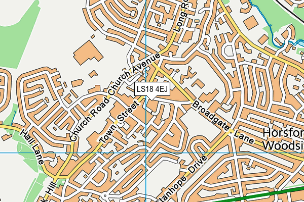 LS18 4EJ map - OS VectorMap District (Ordnance Survey) LS18 4EJ map - OS VectorMap District (Ordnance Survey)