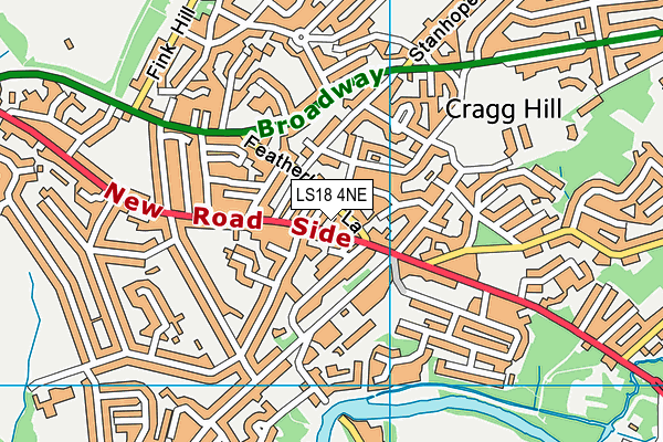 LS18 4NE map - OS VectorMap District (Ordnance Survey)