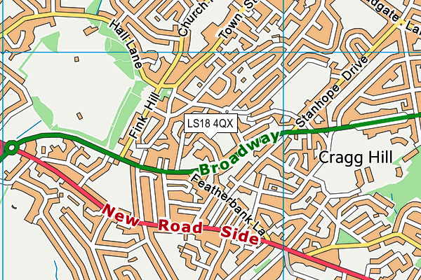 LS18 4QX map - OS VectorMap District (Ordnance Survey) LS18 4QX map - OS VectorMap District (Ordnance Survey)