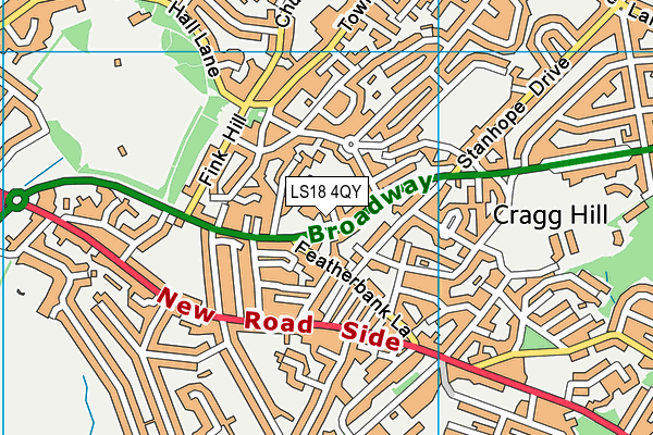 LS18 4QY map - OS VectorMap District (Ordnance Survey) LS18 4QY map - OS VectorMap District (Ordnance Survey)