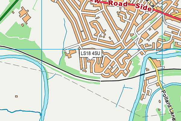LS18 4SU map - OS VectorMap District (Ordnance Survey) LS18 4SU map - OS VectorMap District (Ordnance Survey)