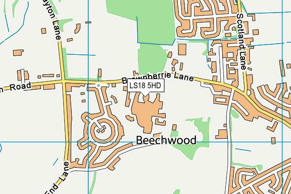 LS18 5HD map - OS VectorMap District (Ordnance Survey) LS18 5HD map - OS VectorMap District (Ordnance Survey)