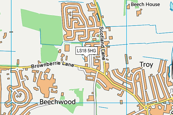LS18 5HG map - OS VectorMap District (Ordnance Survey) LS18 5HG map - OS VectorMap District (Ordnance Survey)