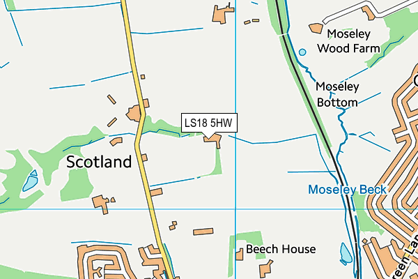 LS18 5HW map - OS VectorMap District (Ordnance Survey) LS18 5HW map - OS VectorMap District (Ordnance Survey)