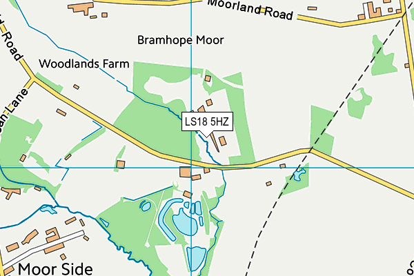 LS18 5HZ map - OS VectorMap District (Ordnance Survey)