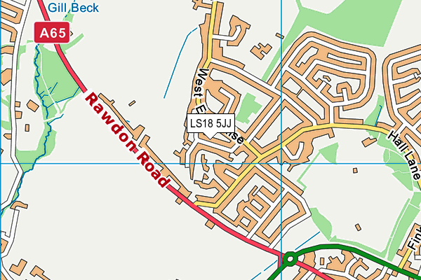 LS18 5JJ map - OS VectorMap District (Ordnance Survey)