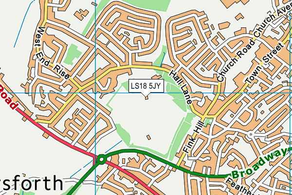 LS18 5JY map - OS VectorMap District (Ordnance Survey) LS18 5JY map - OS VectorMap District (Ordnance Survey)