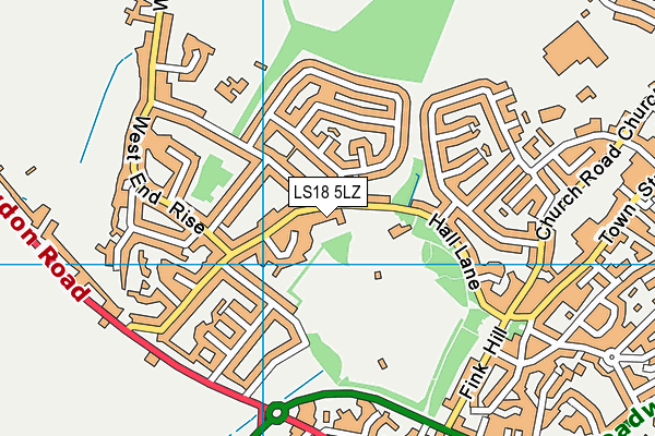 LS18 5LZ map - OS VectorMap District (Ordnance Survey) LS18 5LZ map - OS VectorMap District (Ordnance Survey)