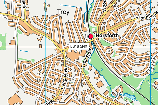 LS18 5NX map - OS VectorMap District (Ordnance Survey)