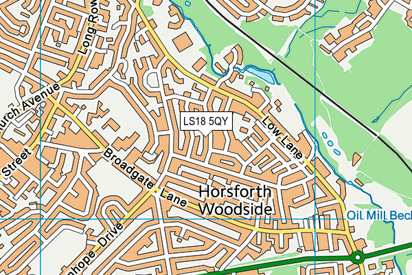 LS18 5QY map - OS VectorMap District (Ordnance Survey)