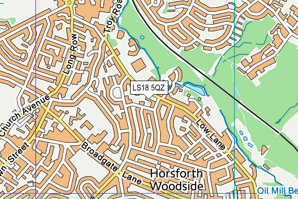 LS18 5QZ map - OS VectorMap District (Ordnance Survey) LS18 5QZ map - OS VectorMap District (Ordnance Survey)