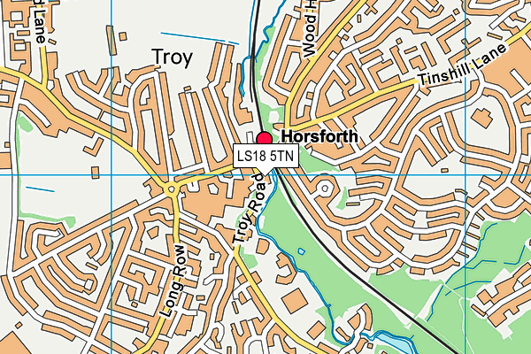 LS18 5TN map - OS VectorMap District (Ordnance Survey) LS18 5TN map - OS VectorMap District (Ordnance Survey)