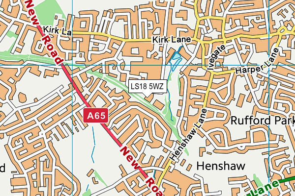 LS18 5WZ map - OS VectorMap District (Ordnance Survey) LS18 5WZ map - OS VectorMap District (Ordnance Survey)