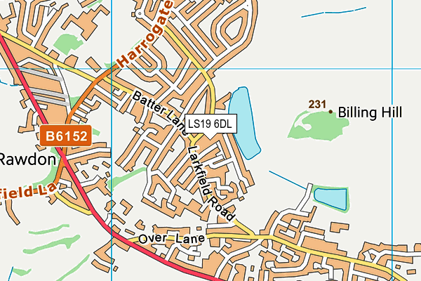 LS19 6DL map - OS VectorMap District (Ordnance Survey) LS19 6DL map - OS VectorMap District (Ordnance Survey)