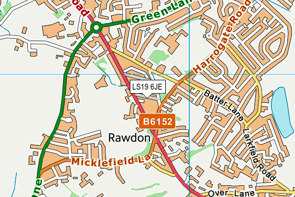 LS19 6JE map - OS VectorMap District (Ordnance Survey) LS19 6JE map - OS VectorMap District (Ordnance Survey)