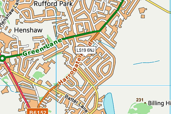 LS19 6NJ map - OS VectorMap District (Ordnance Survey) LS19 6NJ map - OS VectorMap District (Ordnance Survey)