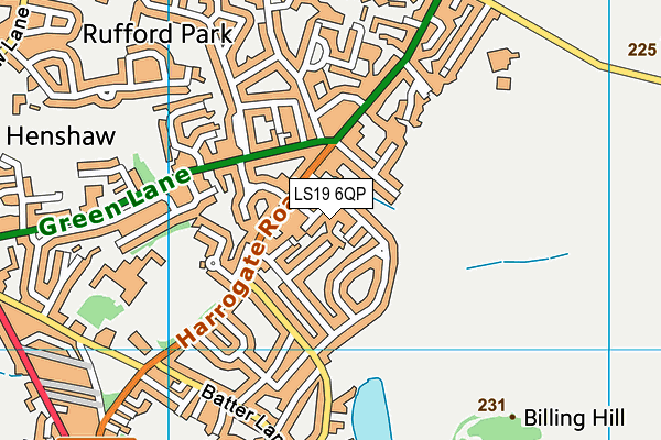 LS19 6QP map - OS VectorMap District (Ordnance Survey) LS19 6QP map - OS VectorMap District (Ordnance Survey)