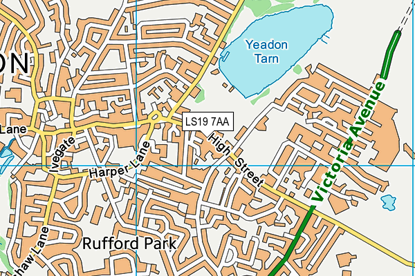 LS19 7AA map - OS VectorMap District (Ordnance Survey)