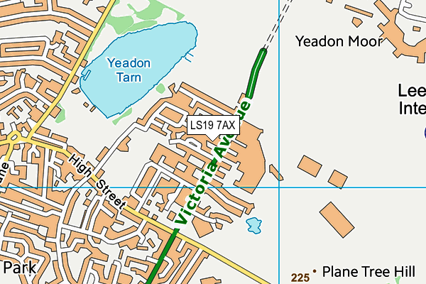 LS19 7AX map - OS VectorMap District (Ordnance Survey) LS19 7AX map - OS VectorMap District (Ordnance Survey)