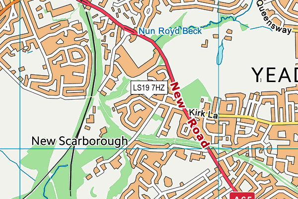 LS19 7HZ map - OS VectorMap District (Ordnance Survey)